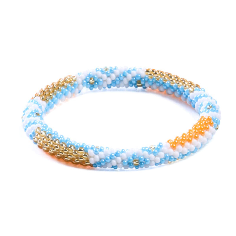 Goldene Schneeflocke | Himalaya-Glasperlenarmband
