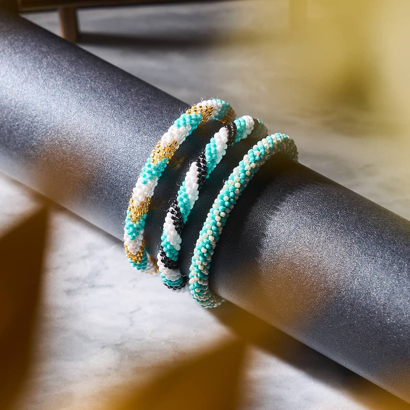 Gezeitenwelle | Himalaya-Glasperlenarmband