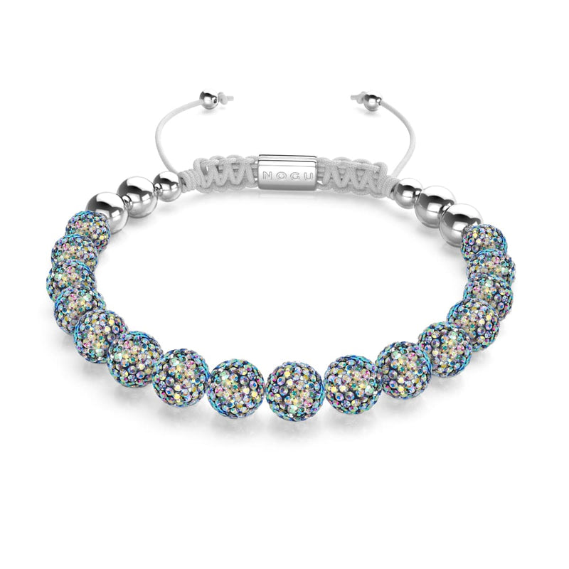 Mitternachtskonfetti | Silber x Weiß | Kikiballa Armband