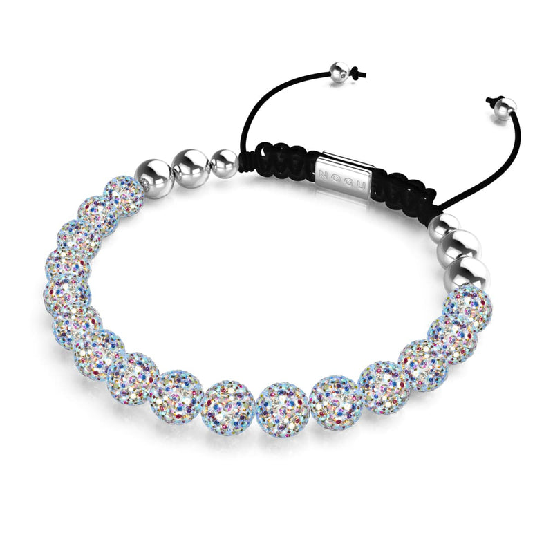 Regenbogenkonfetti | Silber x Schwarz | Kikiballa Armband