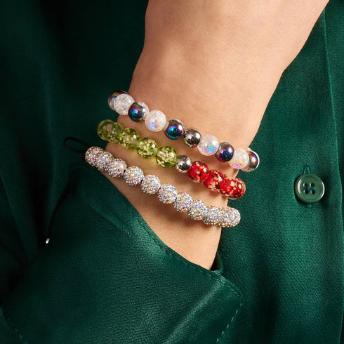 Regenbogenkonfetti | Silber x Schwarz | Kikiballa Armband