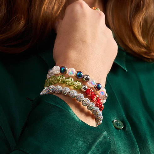 Regenbogenkonfetti | Silber x Schwarz | Kikiballa Armband