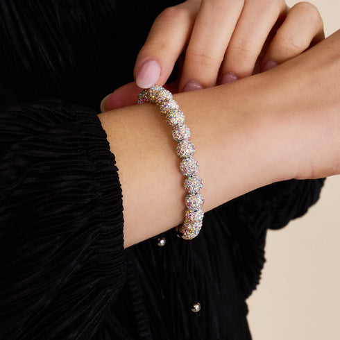 Regenbogenkonfetti | Silber x Schwarz | Kikiballa Armband