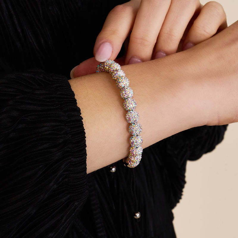 Regenbogenkonfetti | Silber x Schwarz | Kikiballa Armband