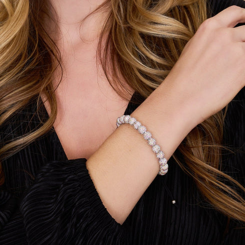 Regenbogenkonfetti | Silber x Schwarz | Kikiballa Armband