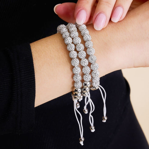 Winterweißer Kristall | Silber x Weiß | Kikiballa Armband