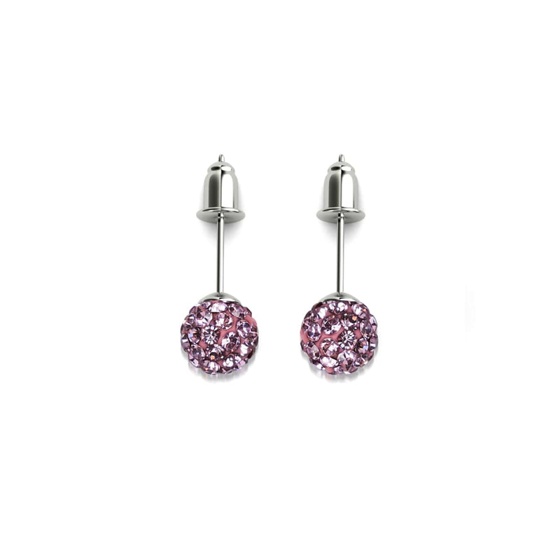 Flamingo-Kristall | 925er Sterlingsilber | Mini-Kikiballa-Ohrringe