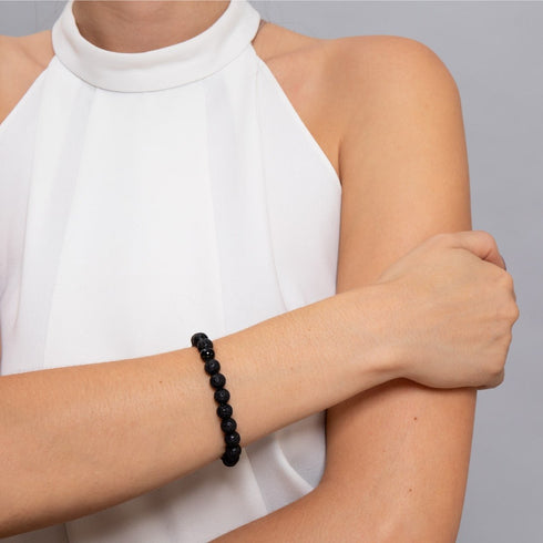 Erebus | Rotguss | Schwarzes Lavastein-Diffusor-Armband 