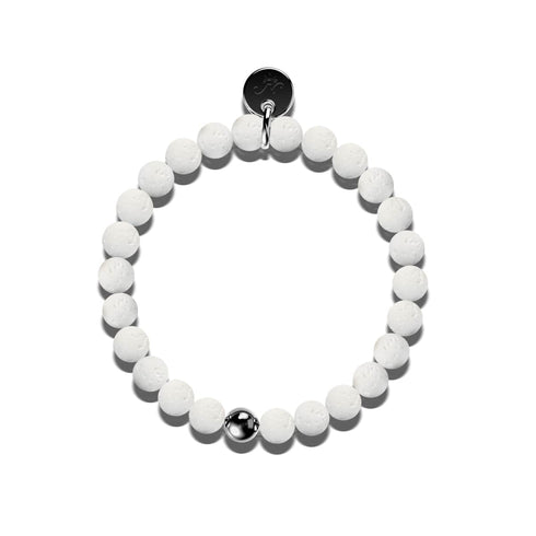 Krakatoa | Rotguss | Diffusorarmband aus weißem Lavastein 