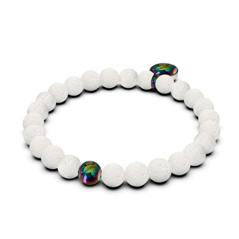 Pele | Einhorn Silber | Diffusorarmband aus weißem Lavastein 