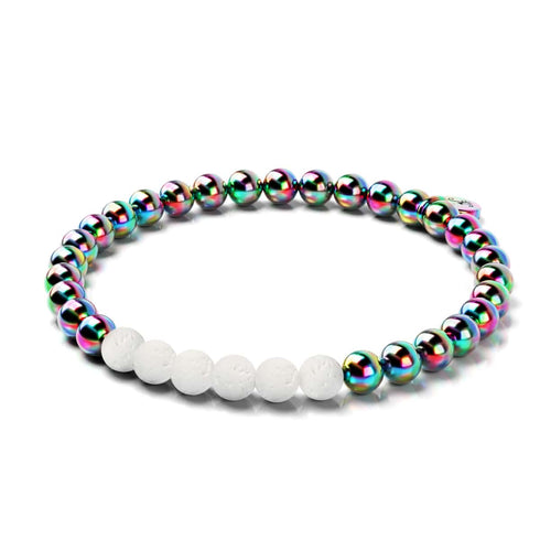Einhorn Silber und Weiß | Lavastein-Diffusor-Armband 