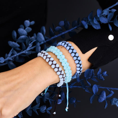 Lunar Blue | Lumos Keramik | Vitality Makramee Armband