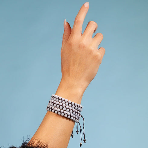 Lunar Blue | Lumos Keramik | Vitality Makramee Armband