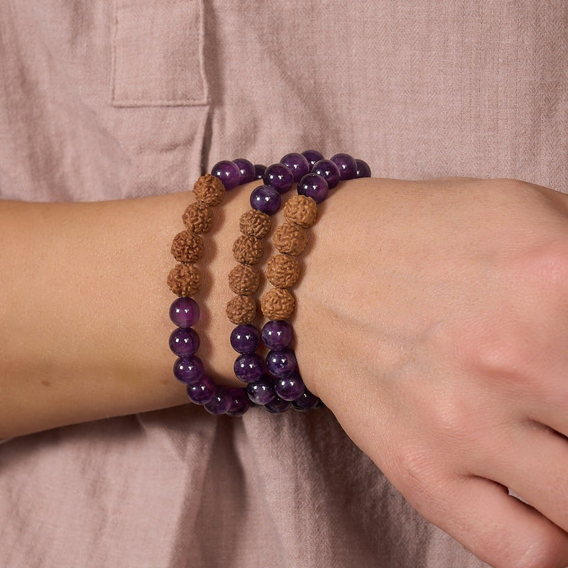 Astral | Amethyst x Rudraksha | Mala Armband