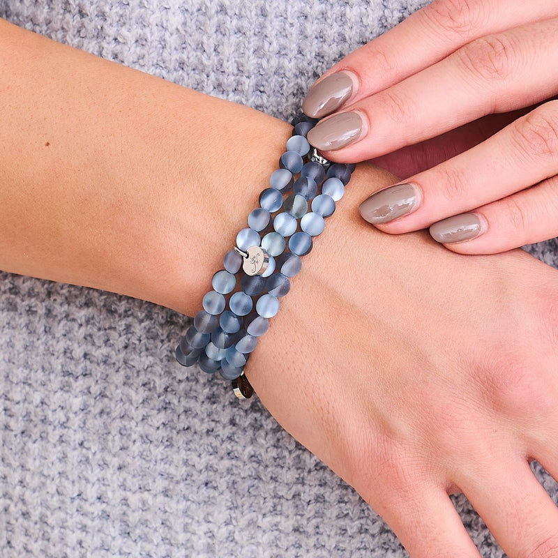 Karbonit | Silber | Meerjungfrau Glasperlenarmband