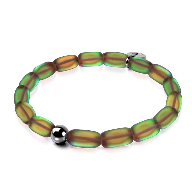 Schokolade | 925 Sterling Silber Rotguss | Meerjungfrau Glaskiesel Armband 