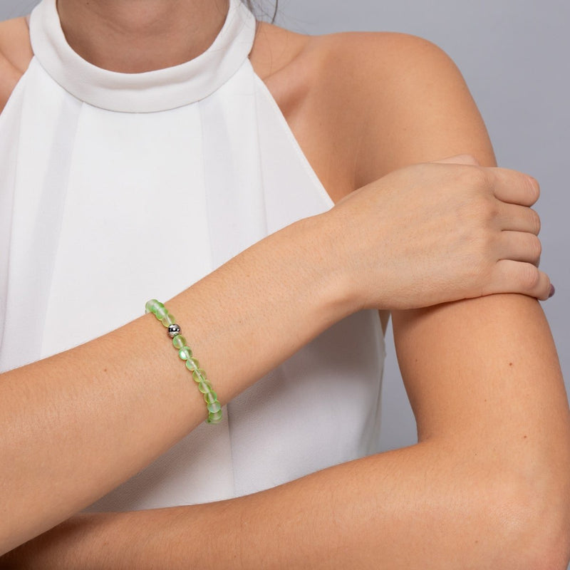 Smaragd | Silber | Meerjungfrau Glasperlenarmband 