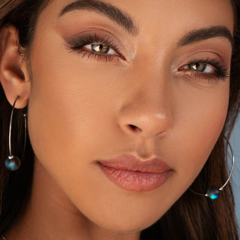 Grau | Silber | Meerjungfrau Glas Creolen 