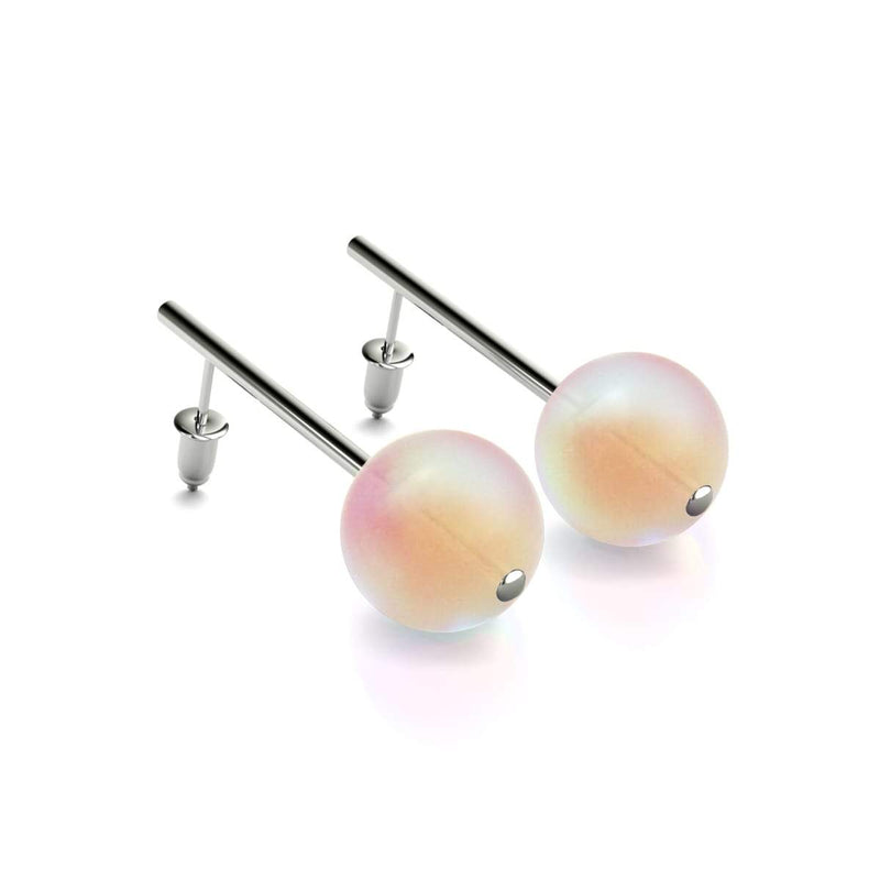 Pfirsich | 925 Sterling Silber | Meerjungfrau Glastropfen Ohrringe 