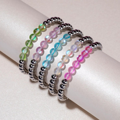 Violett | Silber | Meerjungfrau Glas-Ausdrucksarmband 