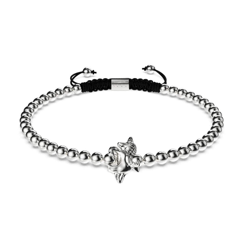 Pegasus | Silber | Geflügeltes Einhorn Makramee-Charm-Armband 