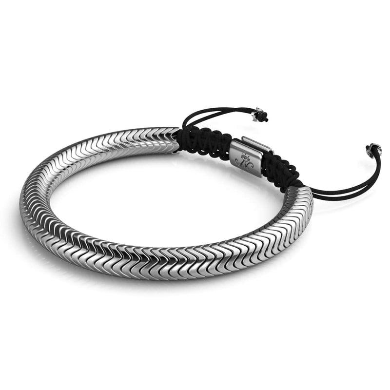 Serpentin | Chromhämatit x Silber | Doppelwellenarmband