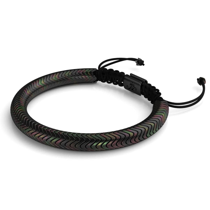 Serpentin | Regenbogenfinsternis Hämatit x Rotguss | Doppelwellenarmband