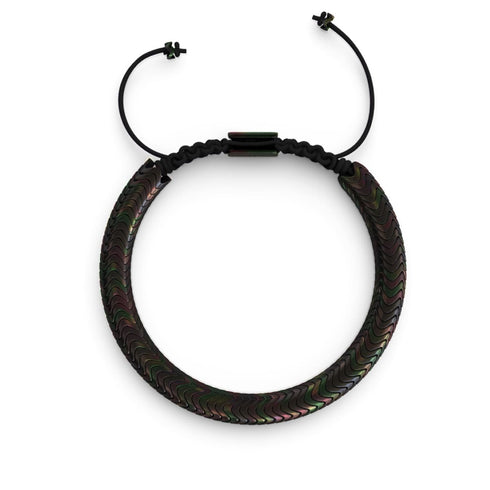 Serpentin | Regenbogenfinsternis Hämatit x Rotguss | Doppelwellenarmband