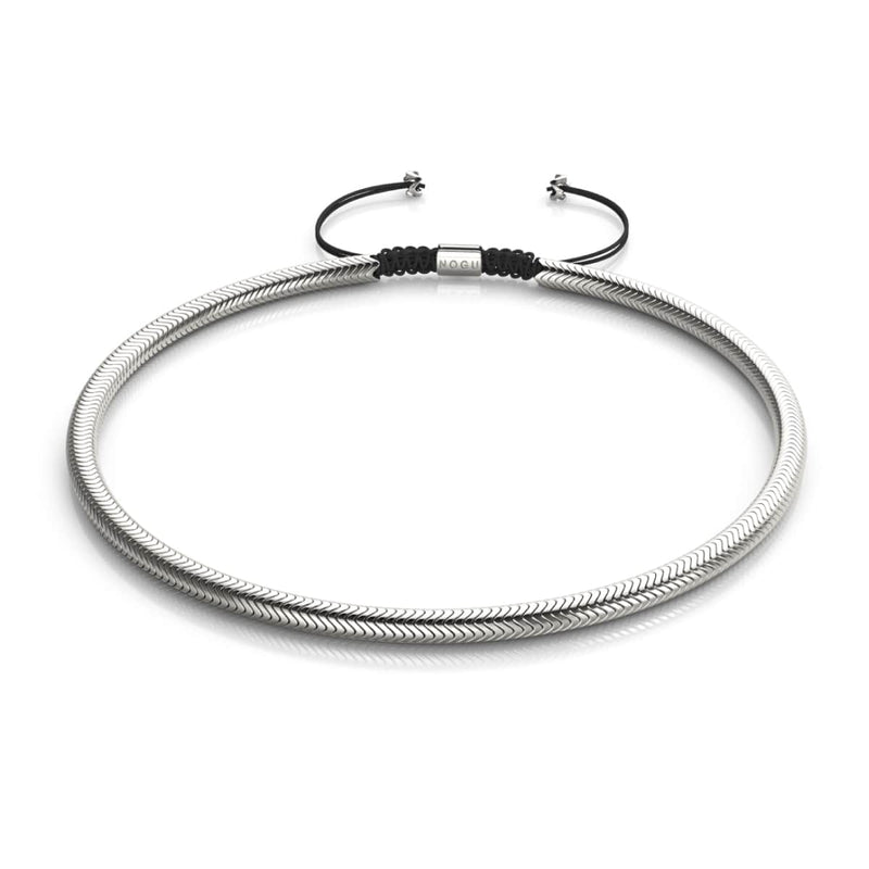 Serpentin | Chromhämatit x Silber | Doppelwellenkette