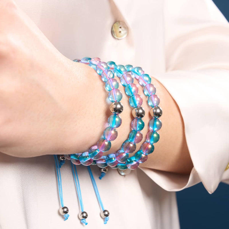 Bubble Pop | Schimmerndes Glas | Makramee-Armband 