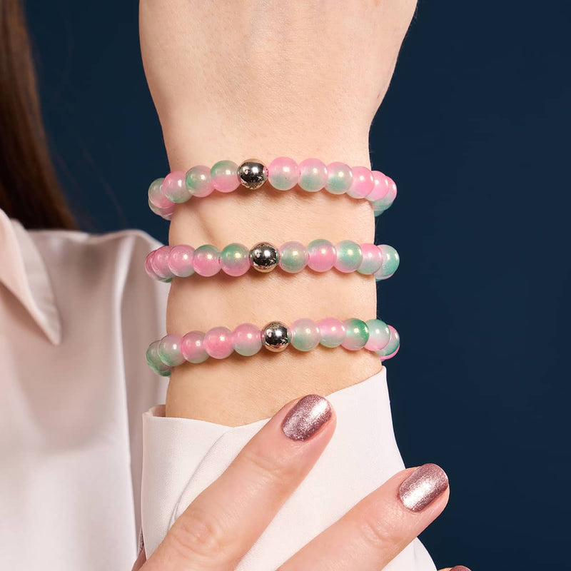 Geschnittene Melone | Schimmerndes Glas | Makramee-Armband 