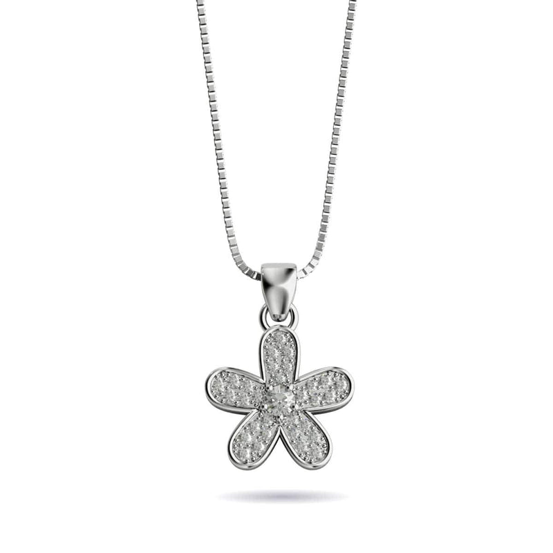 Flower Power | 925 Sterling Silber | Halskette mit Kristall-Unendlichkeitsverschluss 