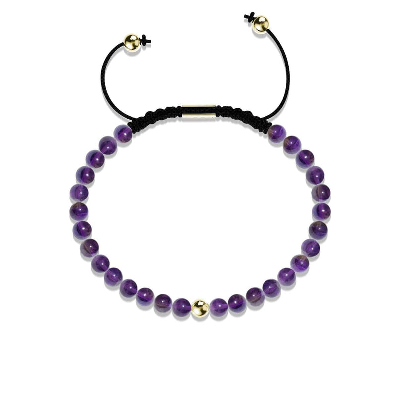 Amethyst | Gold Vermeil | Fokus Edelstein Makramee Armband 
