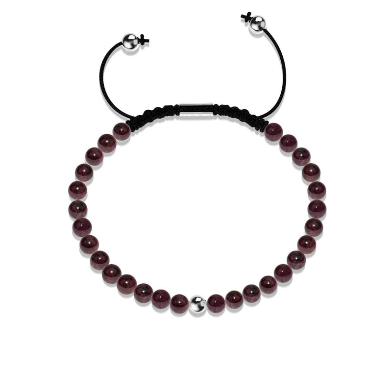 Karneol | 925er Sterlingsilber | Makramee-Armband mit Fokus-Edelstein 