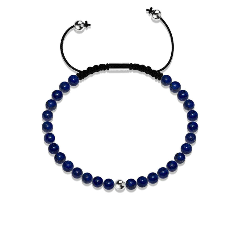 Lapis | 925er Sterlingsilber | Makramee-Armband mit Fokus-Edelstein 