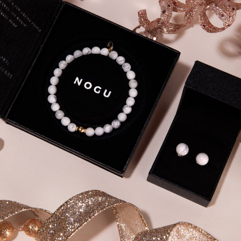 Howlith | 925er Sterlingsilber | Armband mit heilenden Edelsteinperlen 