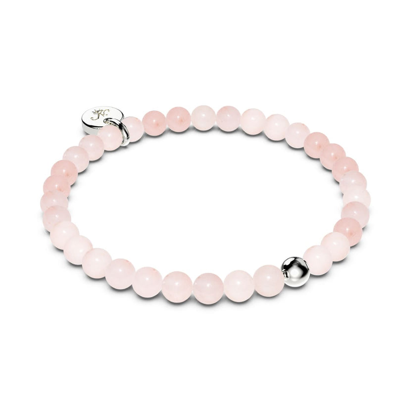 Rosa Aventurin | 925er Sterlingsilber | Heilstein-Perlenarmband 