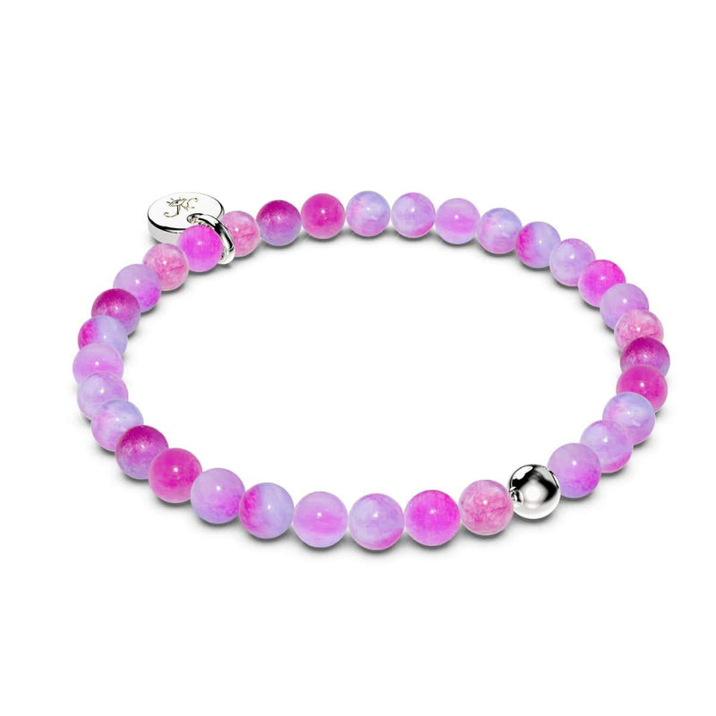 Regenbogen-Jade | 925er Sterlingsilber | Armband mit heilenden Edelsteinperlen 