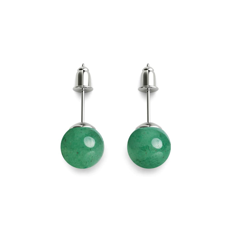 Grüne Jade | 925er Sterlingsilber | Edelstein-Ohrstecker