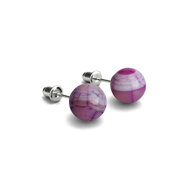 Maulbeer-Achat | 925er Sterlingsilber | Edelstein-Ohrstecker