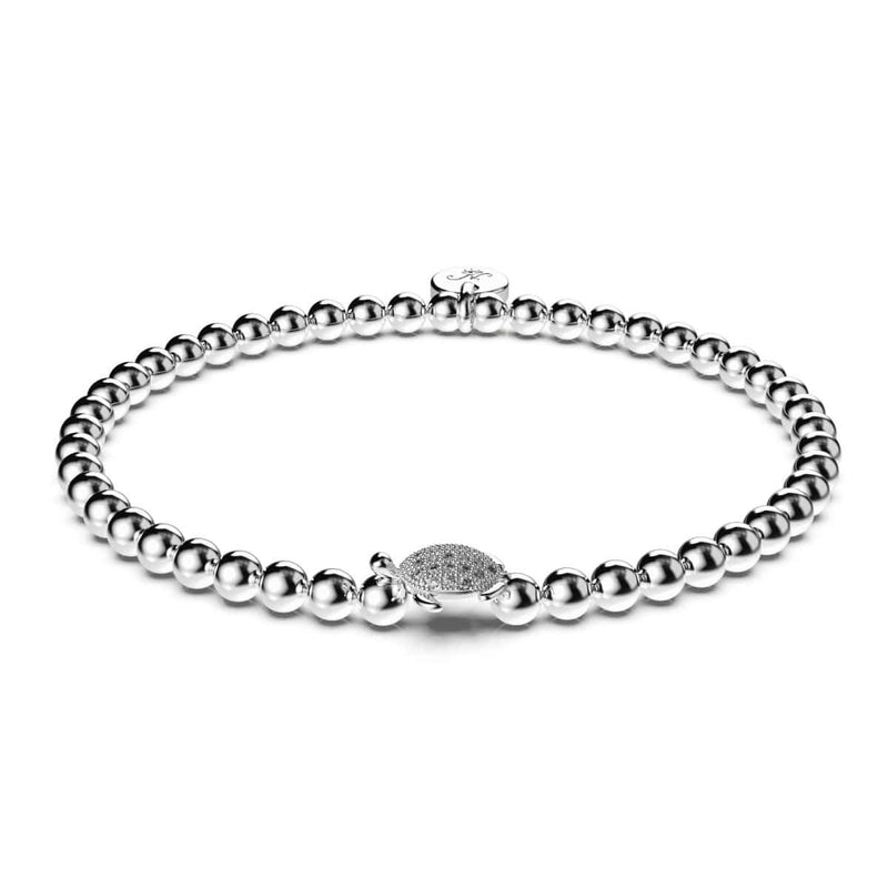 Tortuga | 925 Sterling Silber | CZ Diamant Meeresschildkröten Armband 
