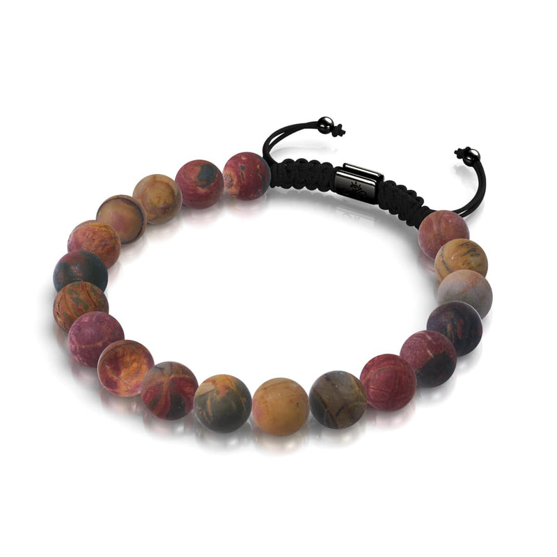 Getrommeltes Picasso x Rotguss | Makramee-Perlenarmband