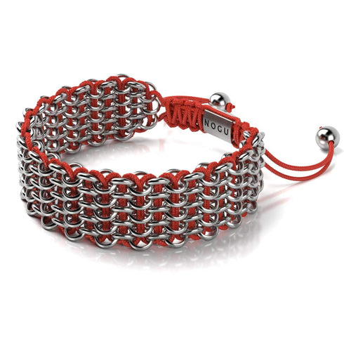 Rote Panda-Glieder | Deluxe Kismet Armband | Rot x Silber