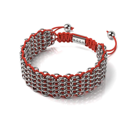 Rote Panda-Glieder | Deluxe Kismet Armband | Rot x Silber