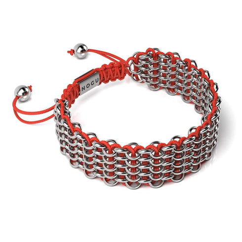 Rote Panda-Glieder | Deluxe Kismet Armband | Rot x Silber