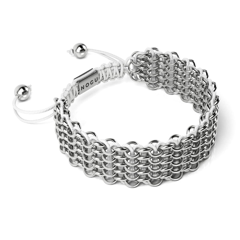Weiße Nashorn-Glieder | Deluxe Kismet Armband | Weiß x Silber