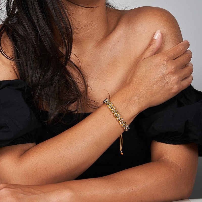 Camel Links | Mini Kismet Armband | Orange x Silber