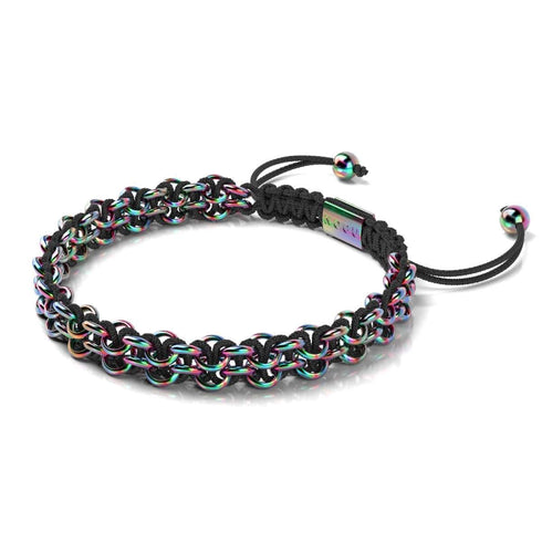Chamäleon-Glieder | Mini-Kismet-Armband | Schwarz x Einhorn-Silber