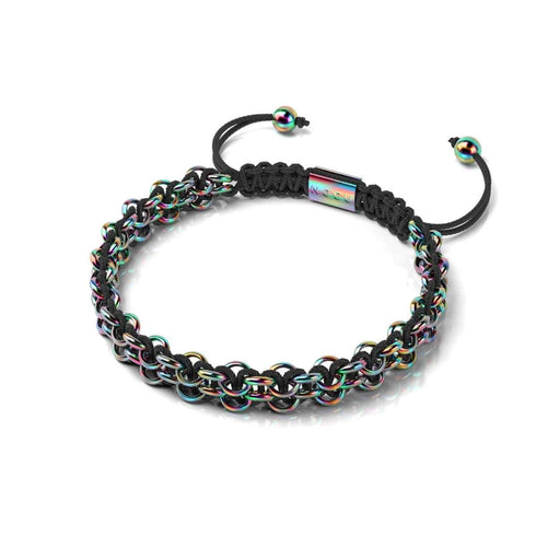 Chamäleon-Glieder | Mini-Kismet-Armband | Schwarz x Einhorn-Silber