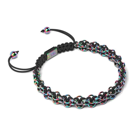 Chamäleon-Glieder | Mini-Kismet-Armband | Schwarz x Einhorn-Silber